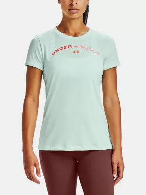 Dámske tričko UNDER ARMOUR TECH TWIST GRAPHIC LU SSC 1356304-403 MODRÁ