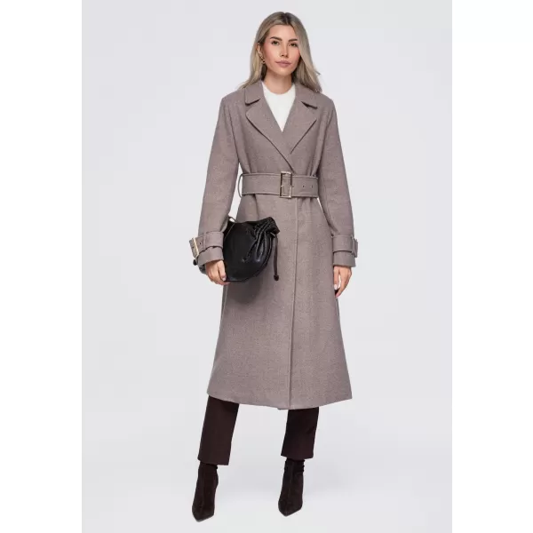  Dámsky kabát OMBRE OW-CT-E0006 COFFEE-COLOURED 