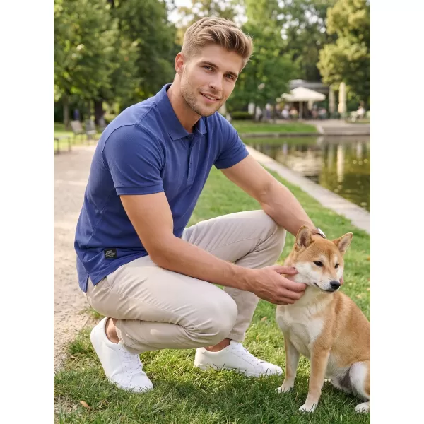  Pánske tričko s golierom ALTISPORT NP/ALMST90601 NAVY 