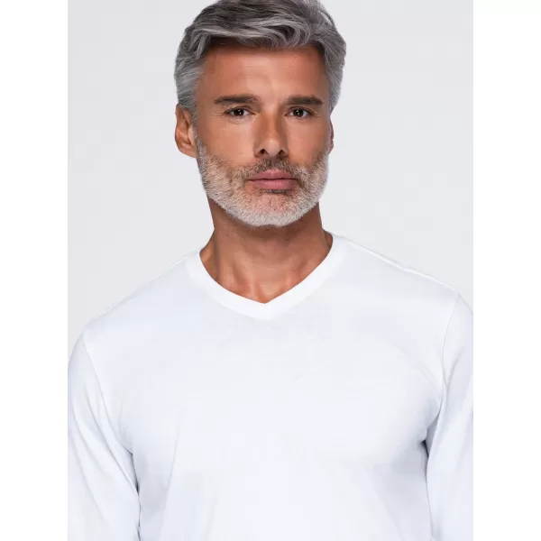  Pánske tričko OMBRE OM-LSBL-0143 WHITE 