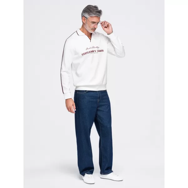  Pánska mikina OMBRE OM-SSNZ-0268 OFF-WHITE 