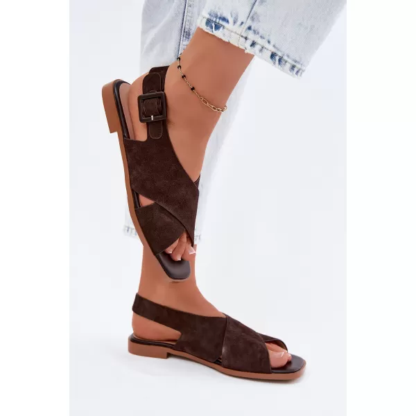  Dámske sandále S.BARSKI JC61-1001 BROWN 