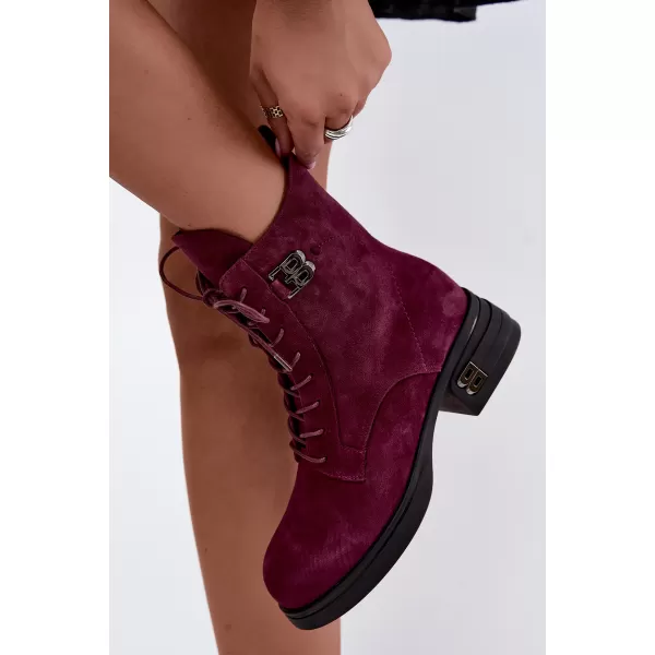  Dámske členkové topánky VINCEZA 67044 BURGUNDY 
