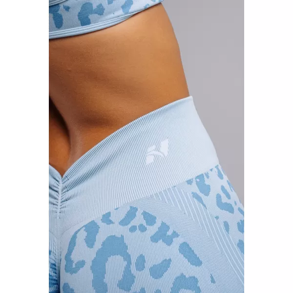  Kompresné push-up legíny s leopardím vzorom NEBBIA PRIMAL 849 BLUE LEOPARD 