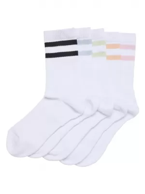 Ponožky URBAN CLASSICS TB6801-22225 WHITE/BLACK/WHITE FREEZE BLUE/WHITE LIGHT MINT/WHITE SOFT APRICOT/WHITE BLUSHED ROSE