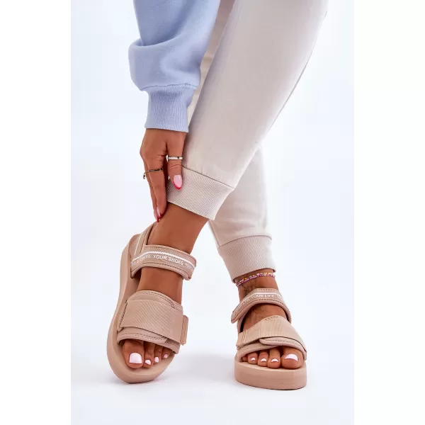  Dámske sandále BIG STAR SHOES LL274787 BEIGE 