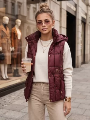 Dámska vesta DSTREET TY5974 BORDOVÁ