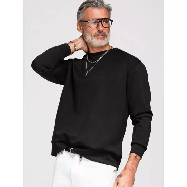  Pánska mikina OMBRE OM-SSNZ-0274 BLACK 