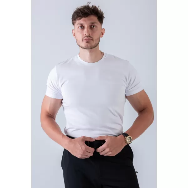  Pánske tričká NEBBIA MIKE MUSCLE FIT 158 WHITE 