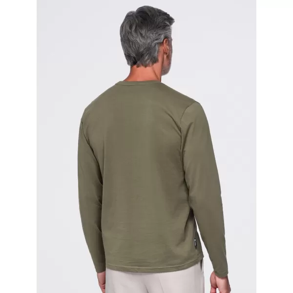  Pánske tričko OMBRE OM-LSBL-0142 DARK OLIVE 