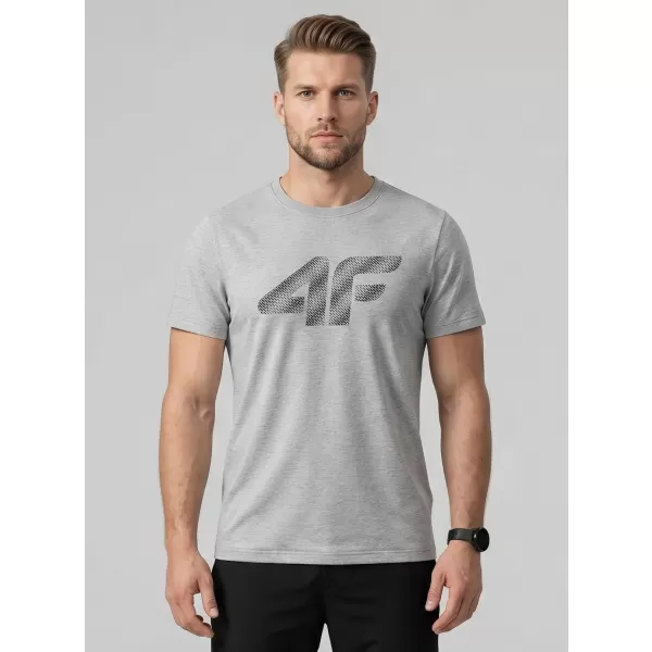  Pánske tričko 4F WMM00TTSHM3342 COLD LIGHT GREY MELANGE 