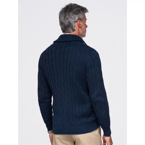  Pánsky kardigan OMBRE OM-SWCD-0196 NAVY BLUE 