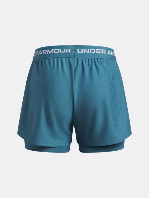 Dievčenské kraťasy UNDER ARMOUR TECH PLAY UP 2N1 SHORT 6004985-466 MODRÁ