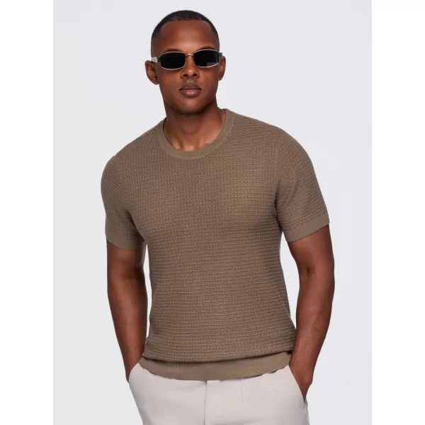  Pánske tričko OMBRE OM-TSCT-0303 LIGHT BROWN 