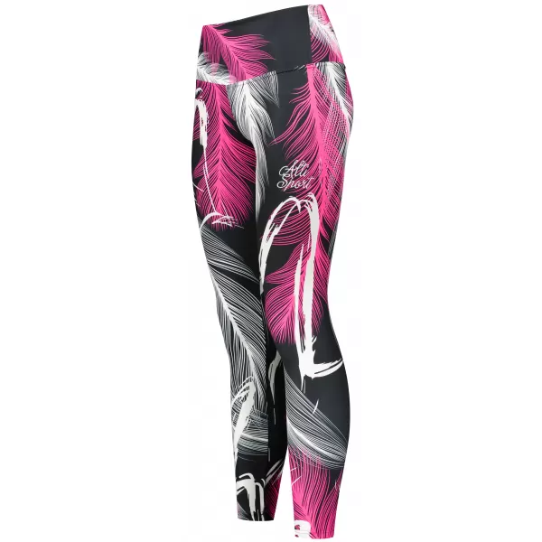  Dámske dlhé legíny premium (nové veľkosti) ALTISPORT VOJ/ALW001LEG05 ČIERNA/RUŽOVÁ 