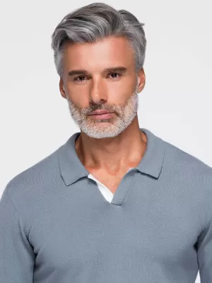 Pánske tričko s golierom OMBRE OM-POLS-0138 GREY