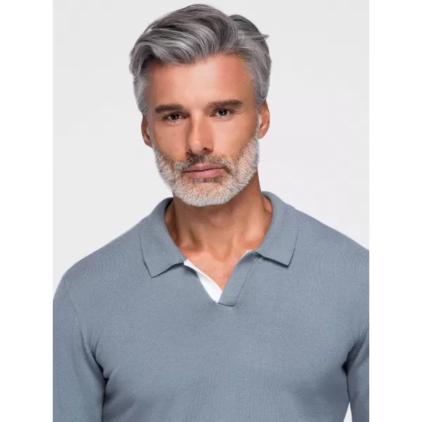  Pánske tričko s golierom OMBRE OM-POLS-0138 GREY 