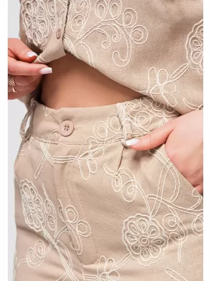 Dámske kraťasy OMBRE OW-ST-E0020 BEIGE