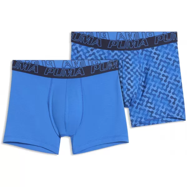  Pánske boxerky PUMA MEN GRAPHICAL PRINT BOXERS 2P 94780404 BLUE COMBO 