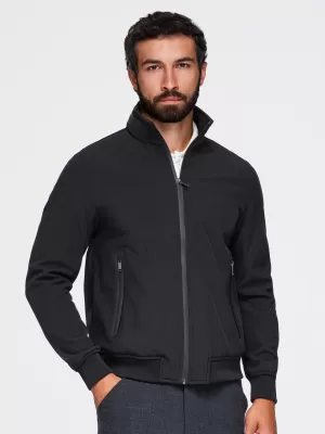 Pánska bunda s kapucňou OMBRE OM-JANP-0233 BLACK