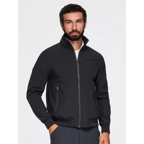  Pánska bunda s kapucňou OMBRE OM-JANP-0233 BLACK 
