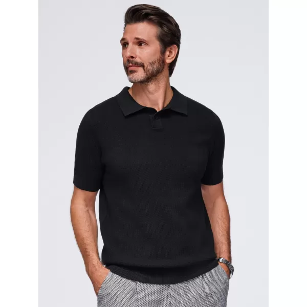 Pánske polo tričko OMBRE OM-POSS-0178 BLACK 