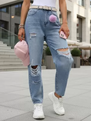 Dámske nohavice DSTREET UY2984 MODRÁ