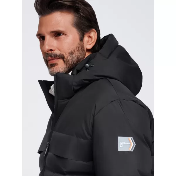  Pánska zimná prešívaná bunda OMBRE OM-JAHP-0305 BLACK 
