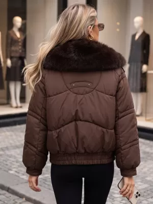 Dámska bunda DSTREET TY6006 HNEDÁ