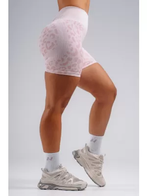 Kompresné push-up šortky s leopardím vzorom NEBBIA PRIMAL 856 PINK LEOPARD