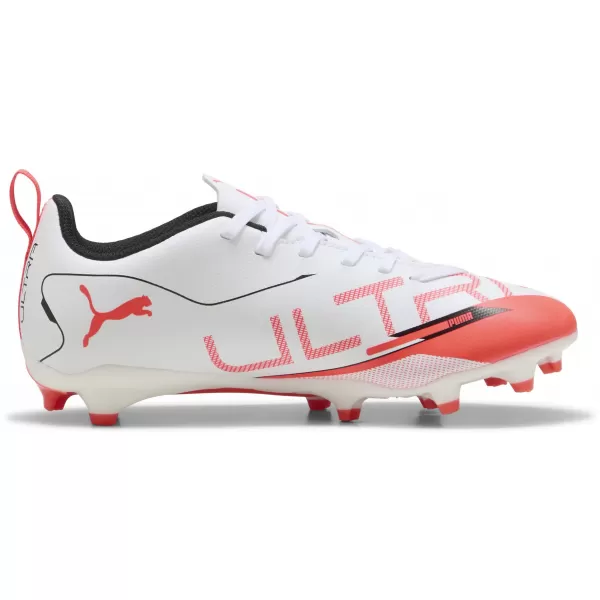  Detské kopačky PUMA ULTRA 5 PLAY FG/AG JR 108170-01 WHITE/BLACK/GLOWING RED 
