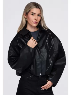 Dámska bunda OMBRE OW-JT-E0004 BLACK