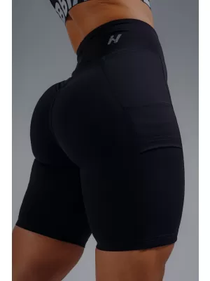 High-waist šortky s vreckami NEBBIA PRIMAL 858 BLACK
