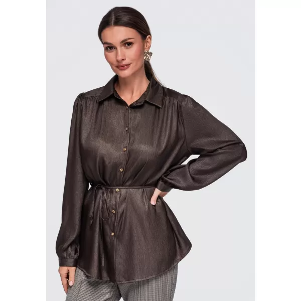  Dámska košeľa OMBRE OW-SH-E0071 BROWN 