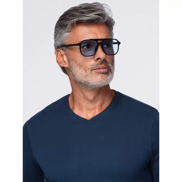 Pánske tričko OMBRE OM-LSBL-0143 NAVY BLUE 