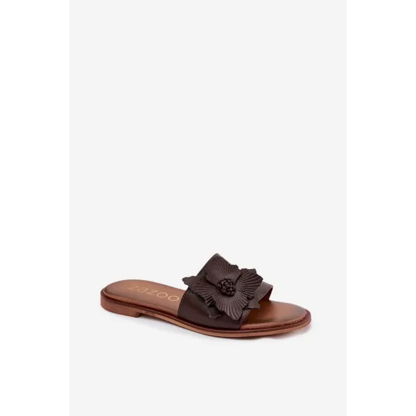  Dámske šľapky ZAZOO 40477 CHOCOLATE 
