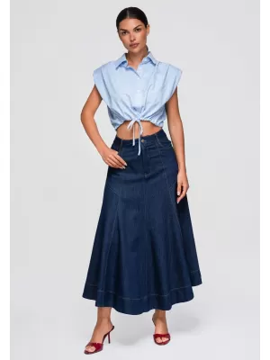 Dámska košeľa OMBRE OW-SH-E0057 BLUE