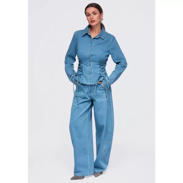  Dámska košeľa OMBRE OW-SH-E0070 BLUE 