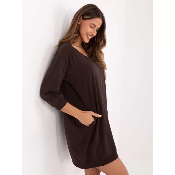  Dámske šaty BASIC FEEL GOOD RV-SK-7203.35P DARK BROWN 