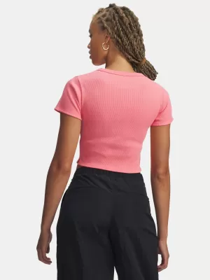 Dámske tričko UNDER ARMOUR RIVAL RIB BABY TEE 6000264-600 RUŽOVÁ