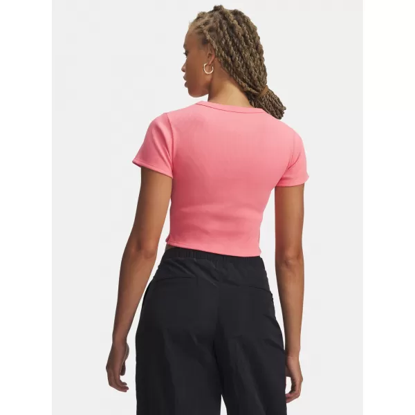  Dámske tričko UNDER ARMOUR RIVAL RIB BABY TEE 6000264-600 RUŽOVÁ 