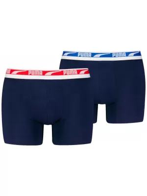 Pánske boxerky PUMA MEN EVERYDAY MULTI LOGO BOXER 2P 93832503 NAVY COMBO