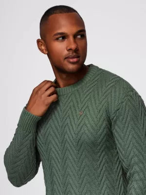 Pánsky sveter OMBRE OM-SWSW-0190 MUTED GREEN