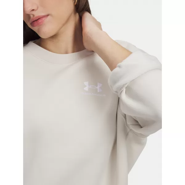  Dámska mikina UNDER ARMOUR ICON FLEECE OS CREW 1379475-110 BIELA 