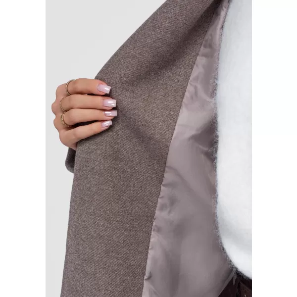 Dámsky kabát OMBRE OW-CT-E0006 COFFEE-COLOURED 