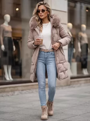 Dámska bunda DSTREET TY5823 BÉŽOVÁ