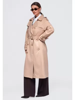 Dámsky kabát OMBRE OW-COLC-0121 BEIGE