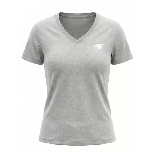  Dámske tričko 4F WMM00TTSHF3307 COLD LIGHT GREY MELANGE 