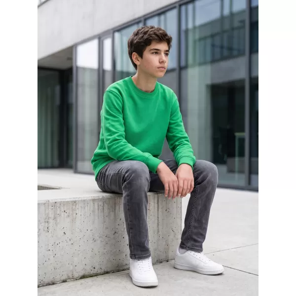  Detská mikina MALFINI CREW 427 STREDNE ZELENÁ 