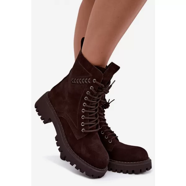  Dámske členkové topánky D&A JC62-1035 BROWN 